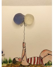 Ilustración pintada a  mano con cristal marino