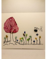 Ilustración pintada a  mano con cristal marino