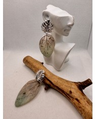 EDICIÓN LIMITADA pendientes artesanos de hoja natural esqueletizada