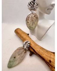 EDICIÓN LIMITADA pendientes artesanos de hoja natural esqueletizada
