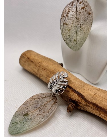 EDICIÓN LIMITADA pendientes artesanos de hoja natural esqueletizada