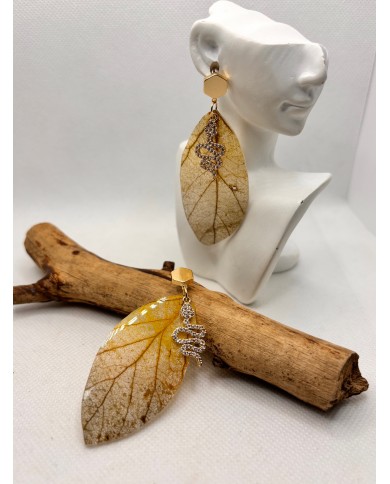 EDICIÓN LIMITADA pendientes artesanos de hoja natural