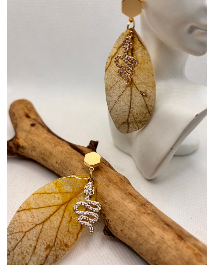 EDICIÓN LIMITADA pendientes artesanos de hoja natural
