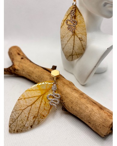 EDICIÓN LIMITADA pendientes artesanos de hoja natural