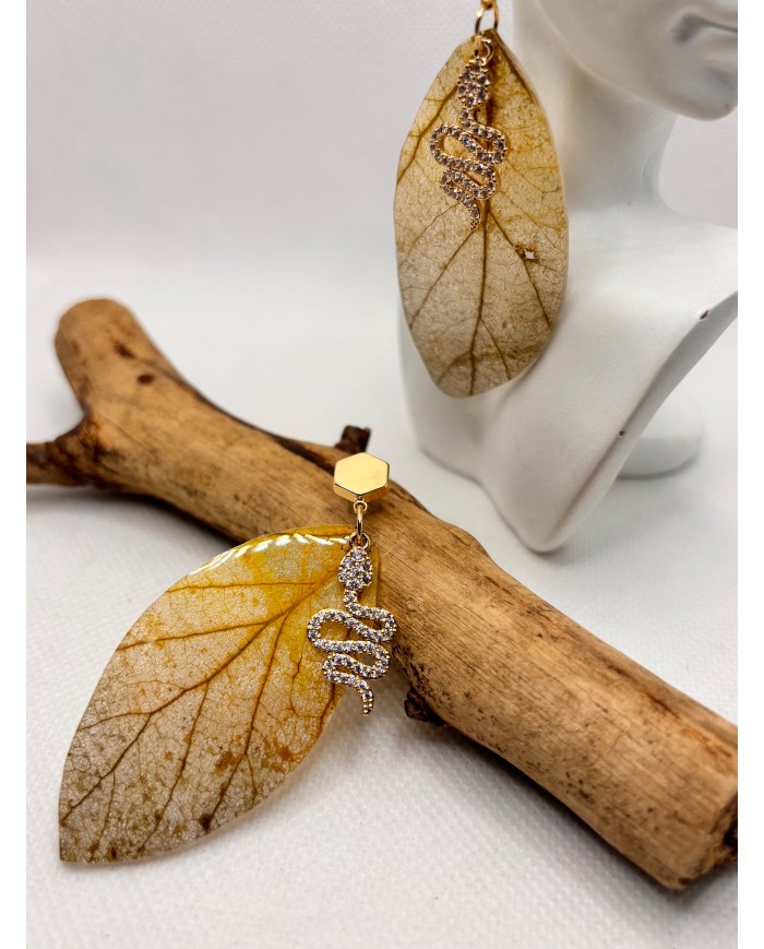EDICIÓN LIMITADA pendientes artesanos de hoja natural