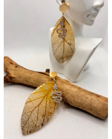 EDICIÓN LIMITADA pendientes artesanos de hoja natural