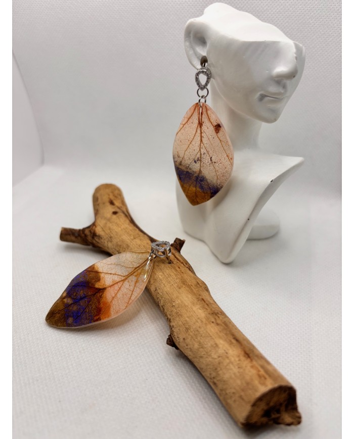EDICIÓN LIMITADA pendientes artesanos de hoja natural