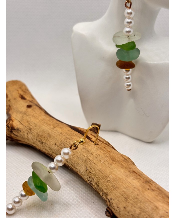 PENDIENTES DE CRISTAL MARINO o lágrimas de sirena