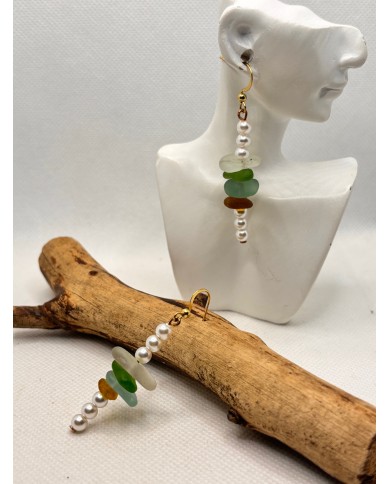 PENDIENTES DE CRISTAL MARINO o lágrimas de sirena