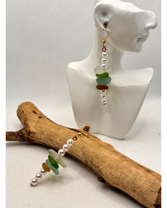 PENDIENTES DE CRISTAL MARINO o lágrimas de sirena