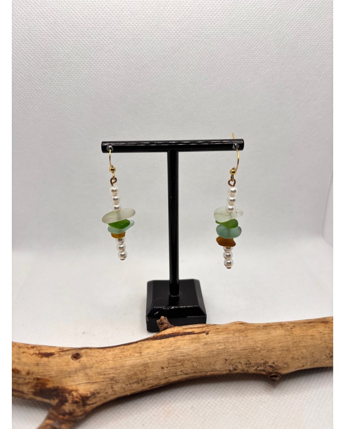 PENDIENTES DE CRISTAL MARINO o lágrimas de sirena