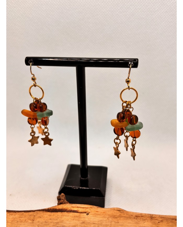 PENDIENTES DE CRISTAL MARINO artesanos