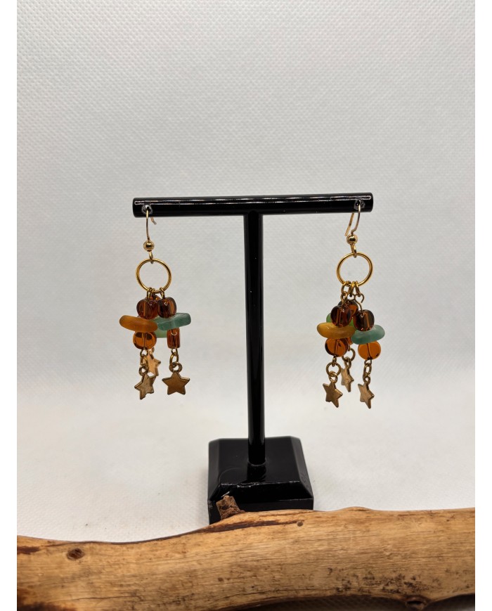 PENDIENTES DE CRISTAL MARINO artesanos