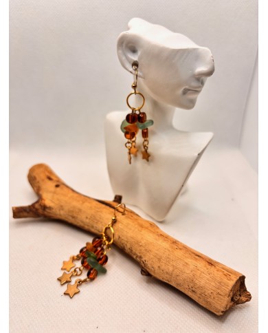 PENDIENTES DE CRISTAL MARINO artesanos