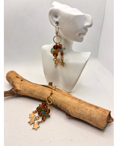 PENDIENTES DE CRISTAL MARINO artesanos