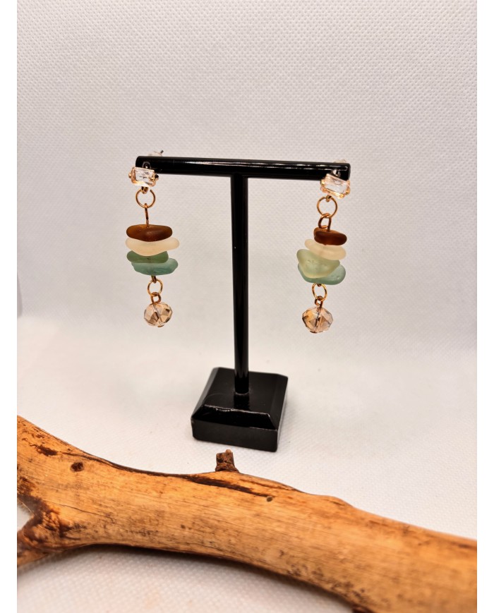 PENDIENTES DE CRISTAL MARINO O LÁGRIMAS DE SIRENA