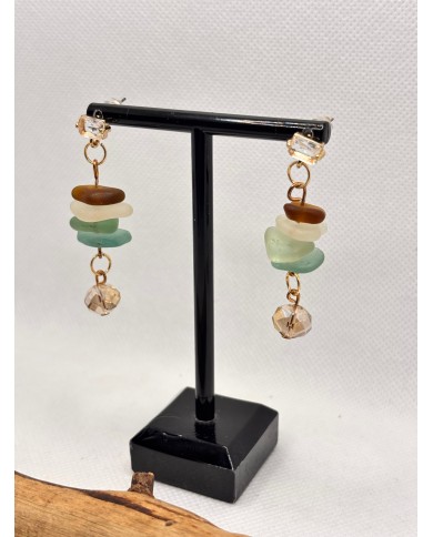 PENDIENTES DE CRISTAL MARINO O LÁGRIMAS DE SIRENA