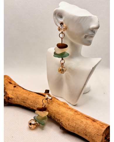 PENDIENTES DE CRISTAL MARINO O LÁGRIMAS DE SIRENA