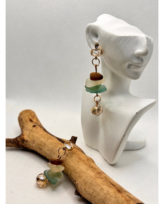 PENDIENTES DE CRISTAL MARINO O LÁGRIMAS DE SIRENA