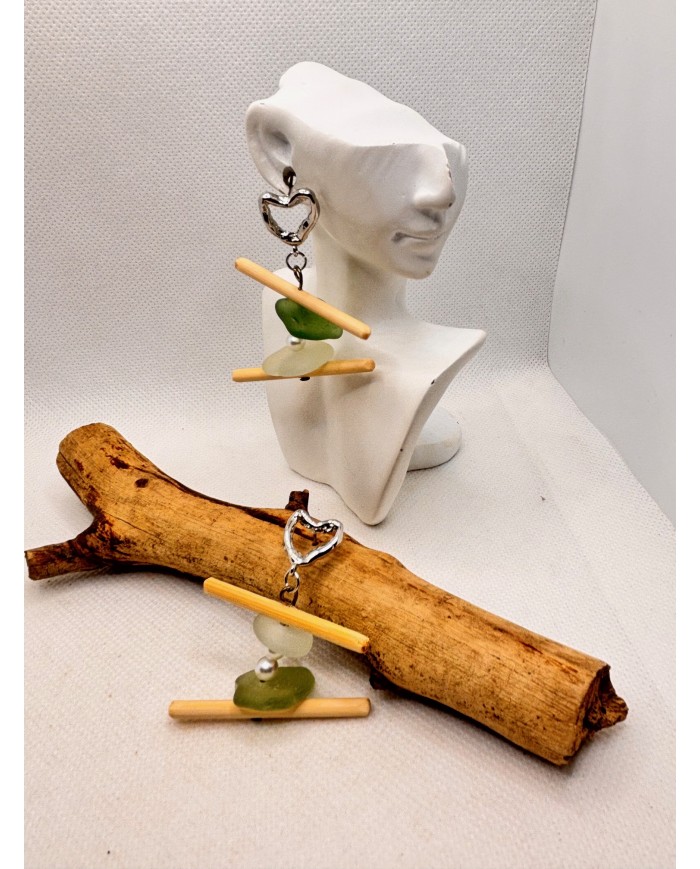 PENDIENTES DE CRISTAL MARINO O LÁGRIMAS DE SIRENA