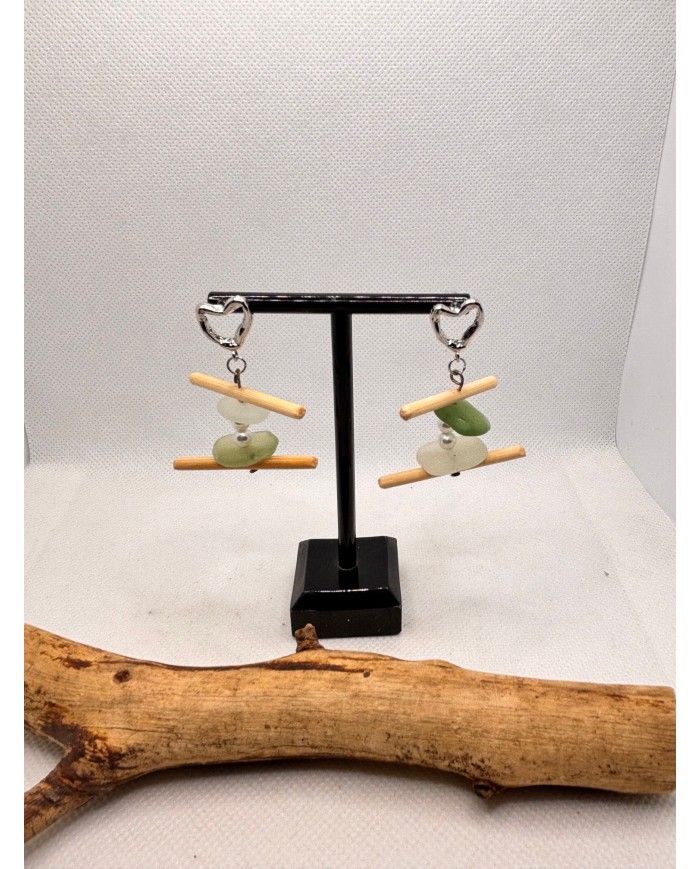 PENDIENTES DE CRISTAL MARINO O LÁGRIMAS DE SIRENA