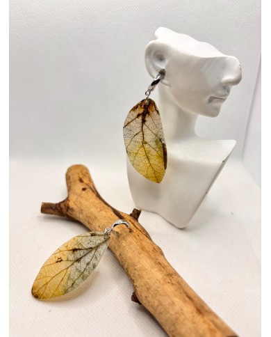 EDICIÓN LIMITADA pendientes artesanos de hoja natural