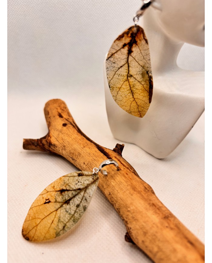 EDICIÓN LIMITADA pendientes artesanos de hoja natural