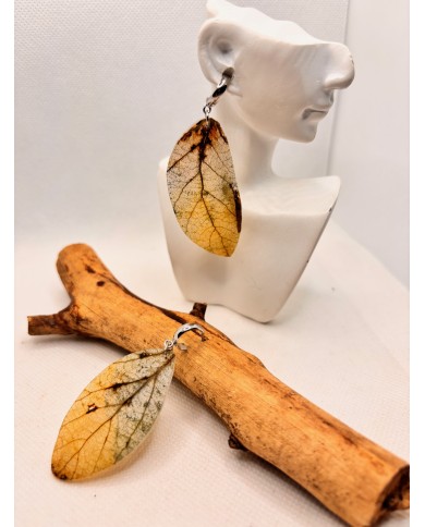 EDICIÓN LIMITADA pendientes artesanos de hoja natural