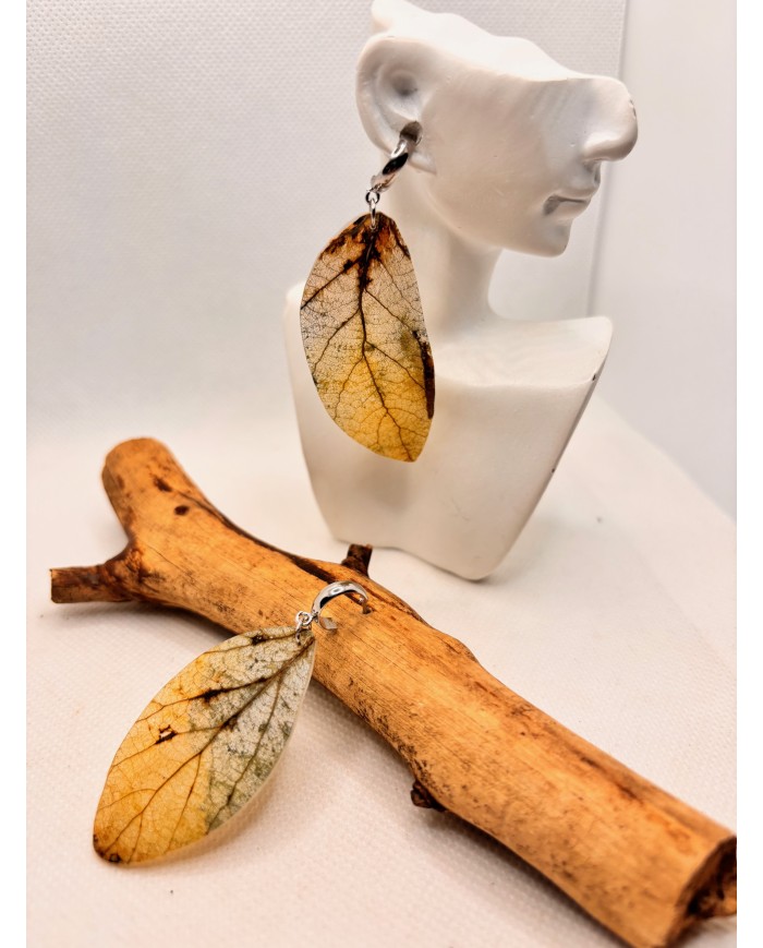 EDICIÓN LIMITADA pendientes artesanos de hoja natural