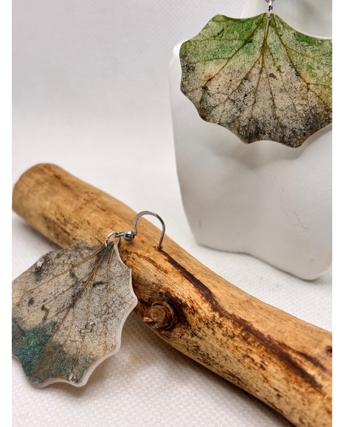 EDICIÓN LIMITADA pendientes de hoja natural artesanos