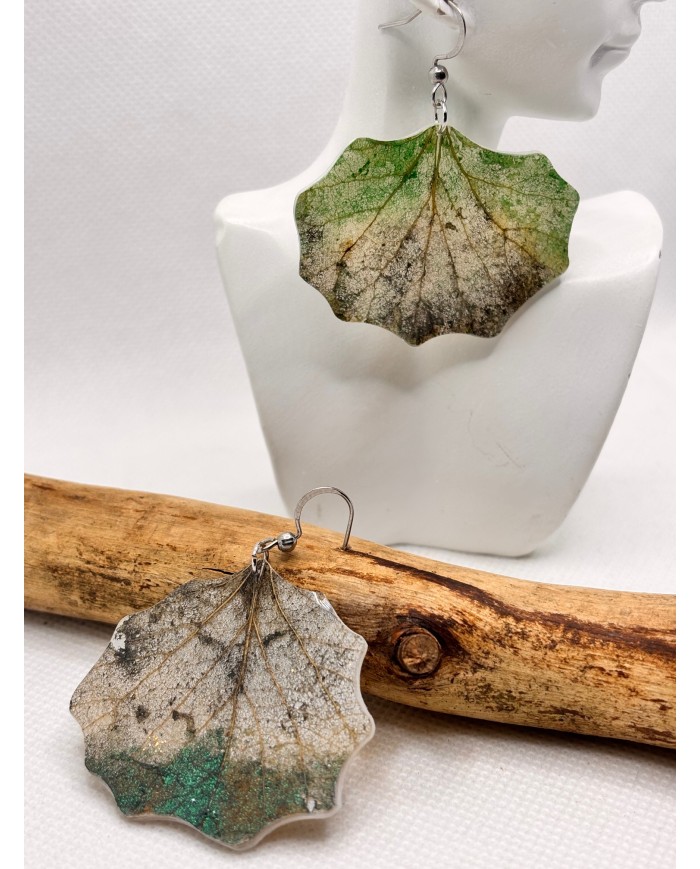 EDICIÓN LIMITADA pendientes de hoja natural artesanos