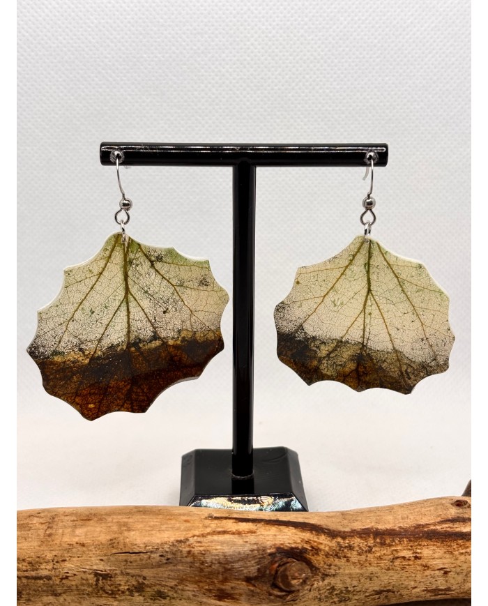 EDICIÓN LIMITADA pendientes artesanos de hoja natural