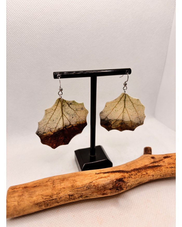 EDICIÓN LIMITADA pendientes artesanos de hoja natural