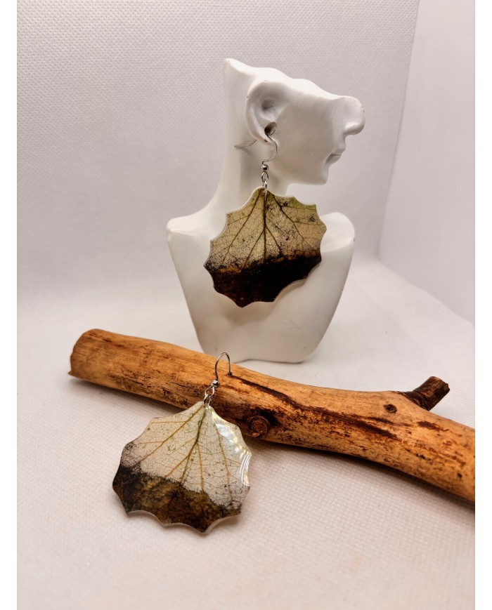 EDICIÓN LIMITADA pendientes artesanos de hoja natural