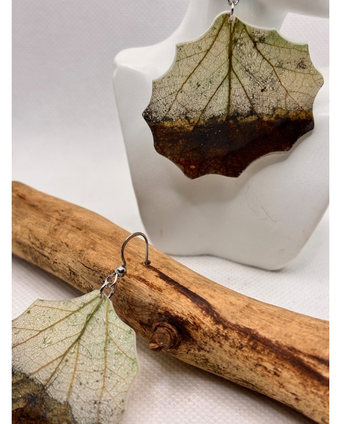 EDICIÓN LIMITADA pendientes artesanos de hoja natural
