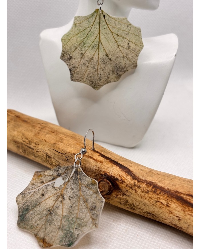 EDICIÓN LIMITADA pendientes artesanos de hoja natural