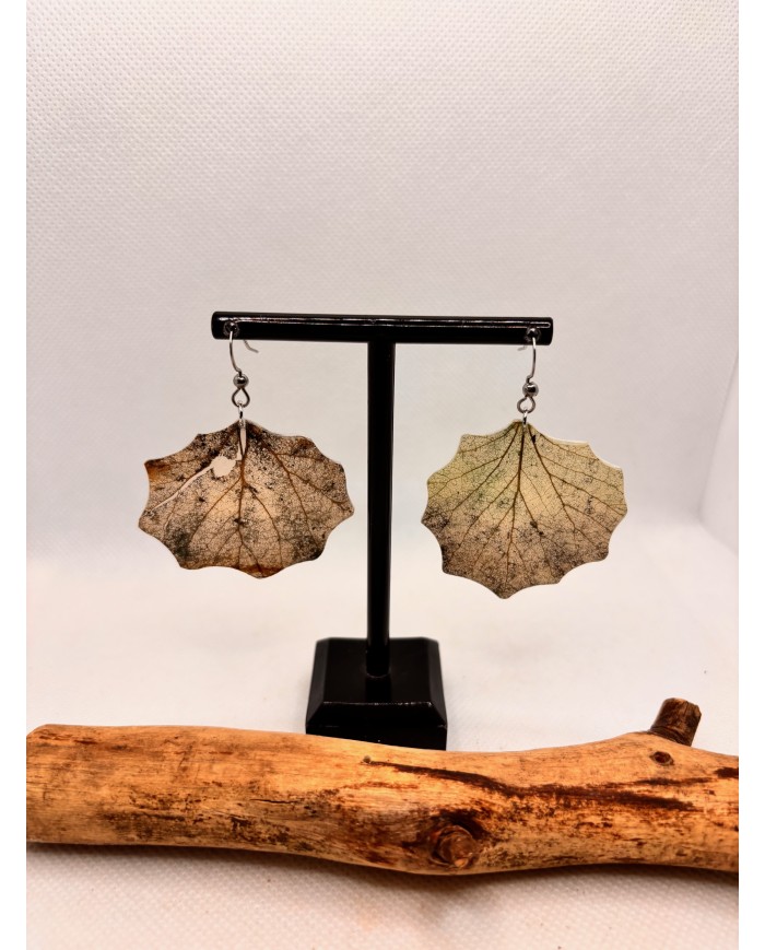 EDICIÓN LIMITADA pendientes artesanos de hoja natural