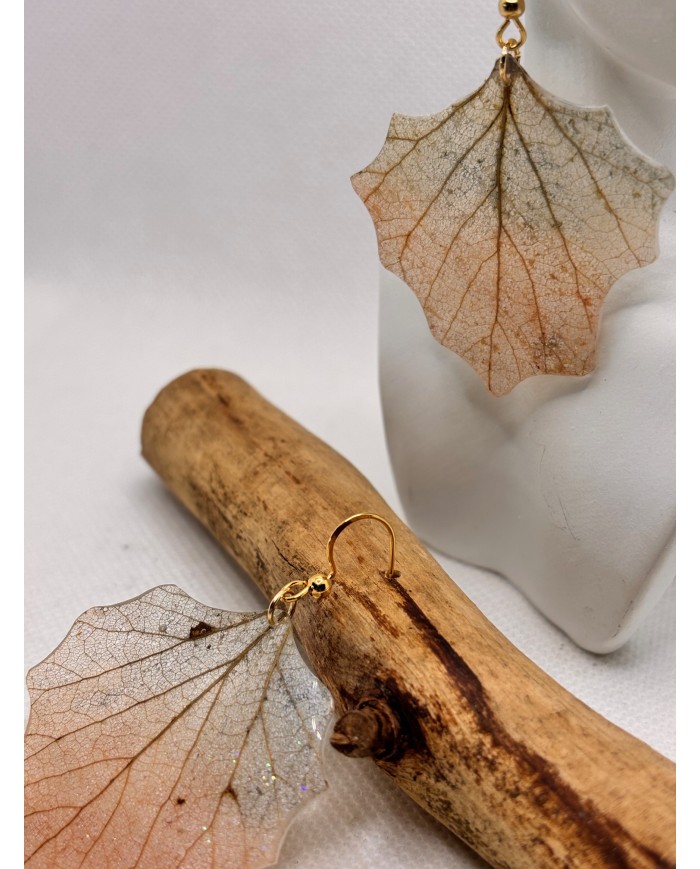 EDICIÓN LIMITADA  pendientes artesanos de hoja natural