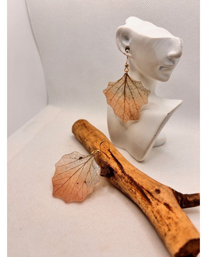 EDICIÓN LIMITADA  pendientes artesanos de hoja natural