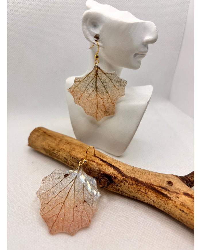EDICIÓN LIMITADA  pendientes artesanos de hoja natural