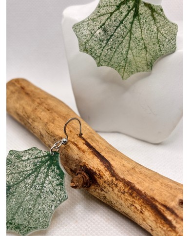 EDICIÓN LIMITADA pendientes de hoja natural esqueletizada