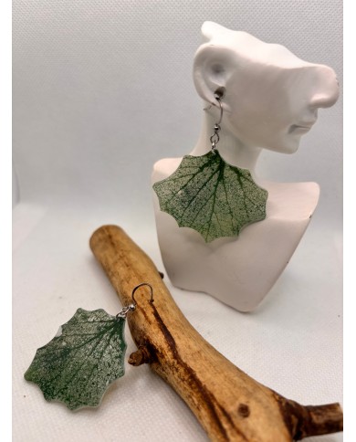 EDICIÓN LIMITADA pendientes de hoja natural esqueletizada