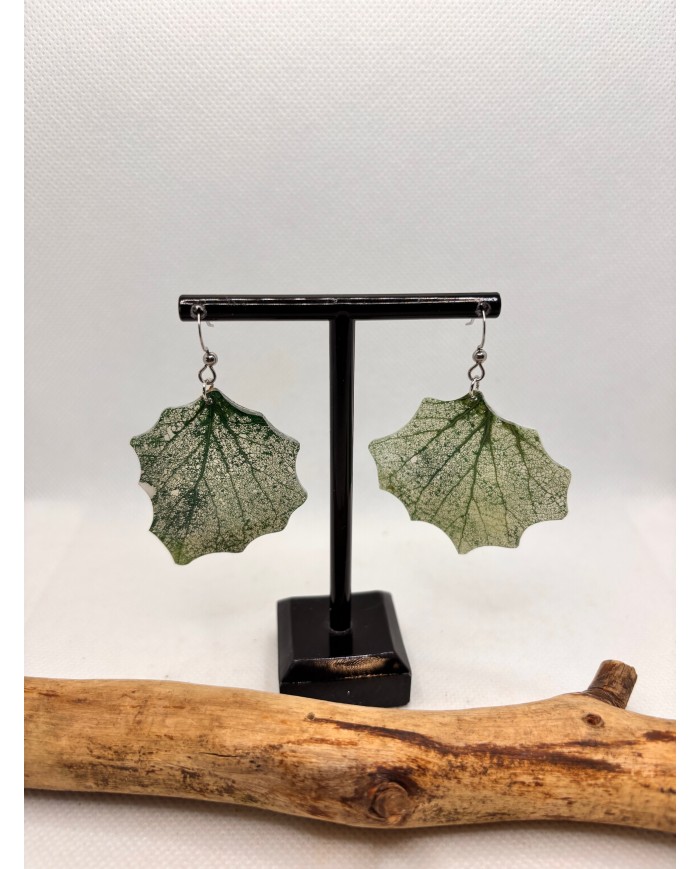 EDICIÓN LIMITADA pendientes de hoja natural esqueletizada