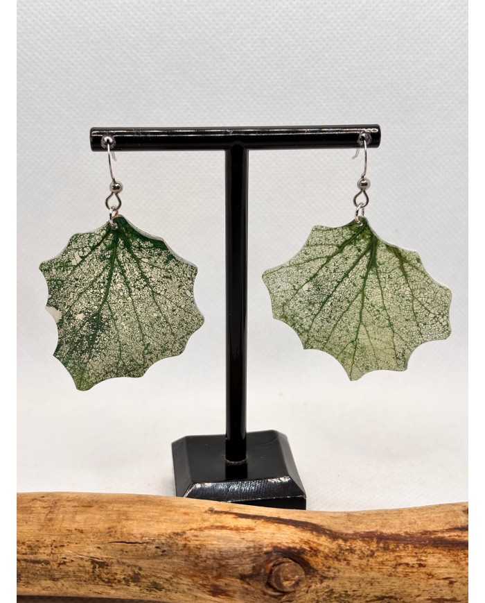 EDICIÓN LIMITADA pendientes de hoja natural esqueletizada