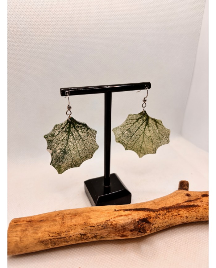 EDICIÓN LIMITADA pendientes de hoja natural esqueletizada