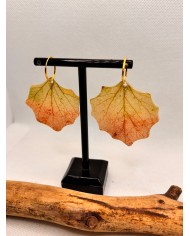 EDICIÓN PLATA pendientes artesanos de hoja  natural