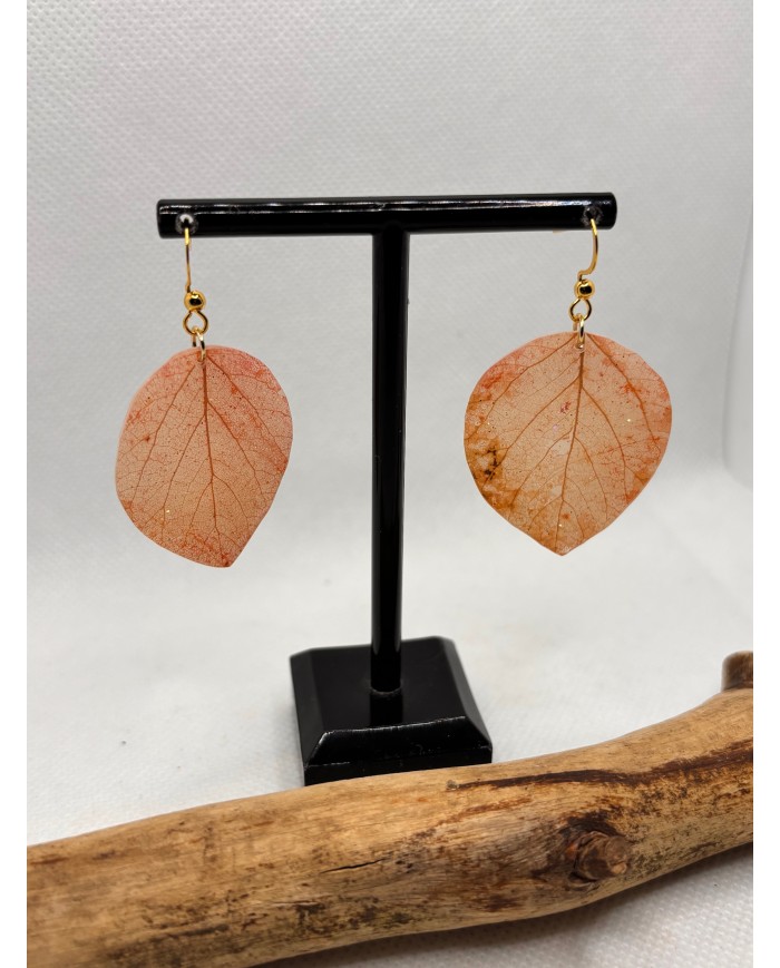EDICIÓN LIMITADA pendientes de hoja natural esqueletizada