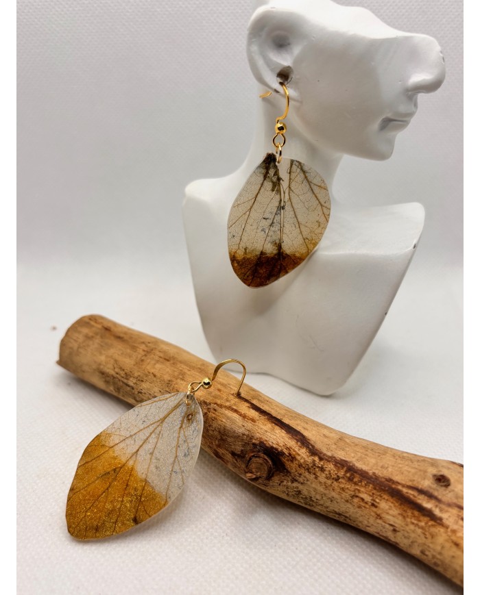 EDICIÓN LIMITADA pendientes artesanos de hoja natural