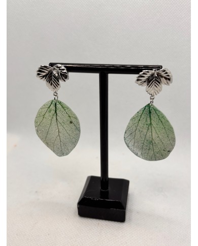 EDICIÓN LIMITADA pendientes artesanos de hoja  natural