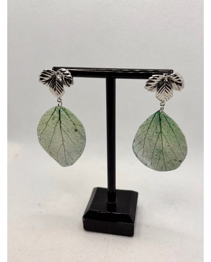EDICIÓN LIMITADA pendientes artesanos de hoja  natural